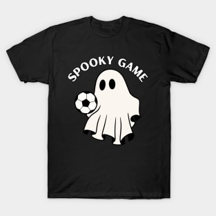 Spooky game, ghost playing footbal/soccer. Halloween T-Shirt